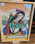 Tea Tray: Handmade Ethnic Gemstone Painted