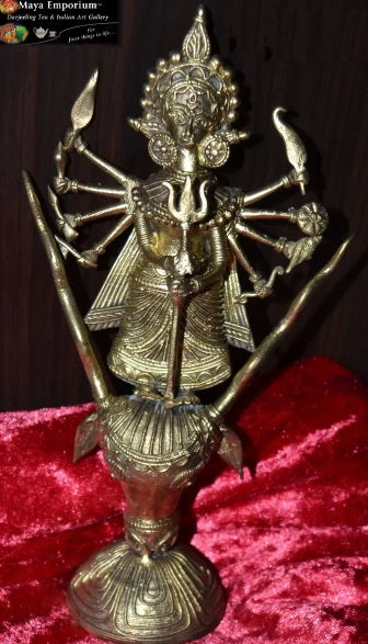 Dokra Brass Tribal handicraft- Durga- the mighty warrior