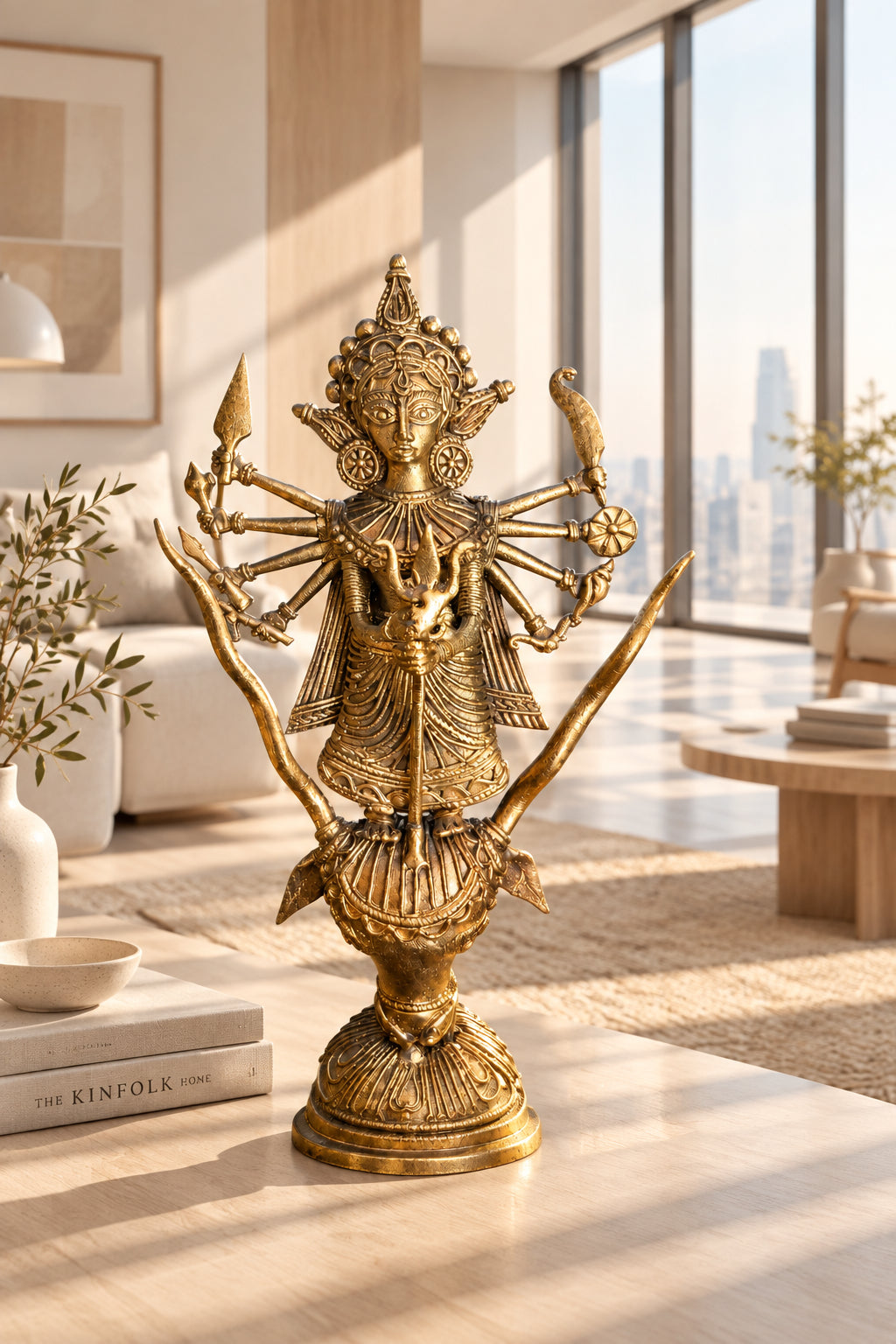 Dokra Brass Metal Durga at Maya Emporium