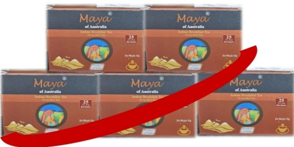 Indian Breakfast Tea Bags (5 packs X 25 Tea bag envelopes each)